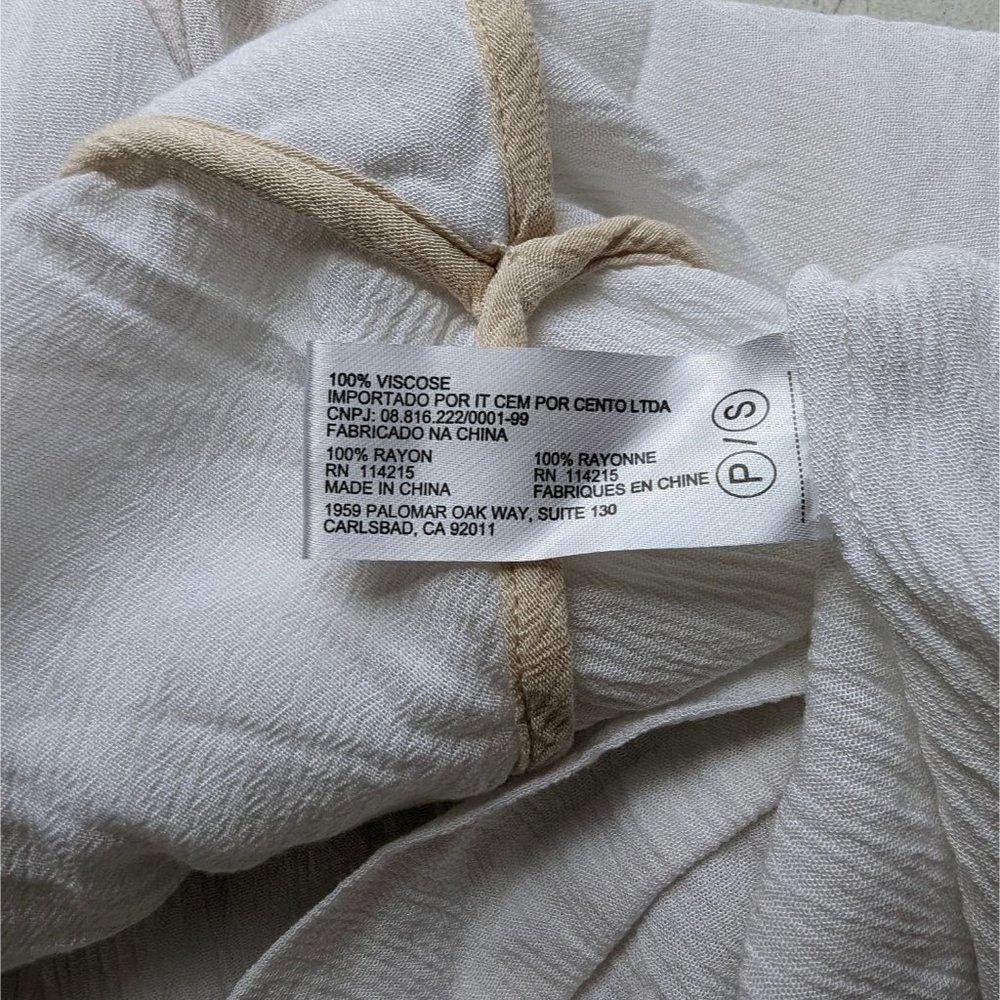 ViX Paula Harmanny off-white‎ rayon Tunic Swimsuit Beach gauze like Coverup - Picture 8 of 8